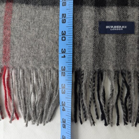 BURBERRY London Classic Nova Check Knit Fringe WOOL Multifunctional Gray SCARF - Picture 5 of 6